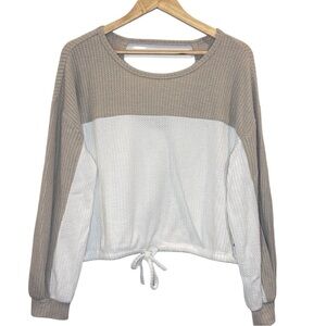 Hollister Womens Two-Tone Waffle Knit Top Size M